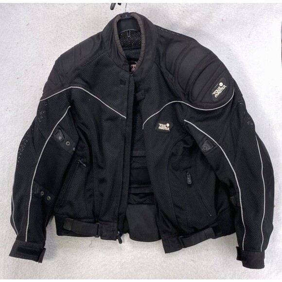 Tourmaster Intake Motorcycle Jacket Mens Size Large 44 Coat Black CE Protector - Picture 2 of 16